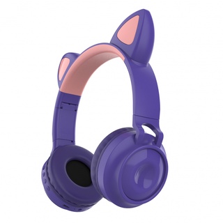 สินค้า Newmine หูฟังแมวมีไมค์ หูฟังบลูทูธ หูฟังแมวเหมียว หูฟังLED Bluetooth หูฟังบลูทูธแบบครอบหู มีไฟ LED Wireless Bluetooth Headphone