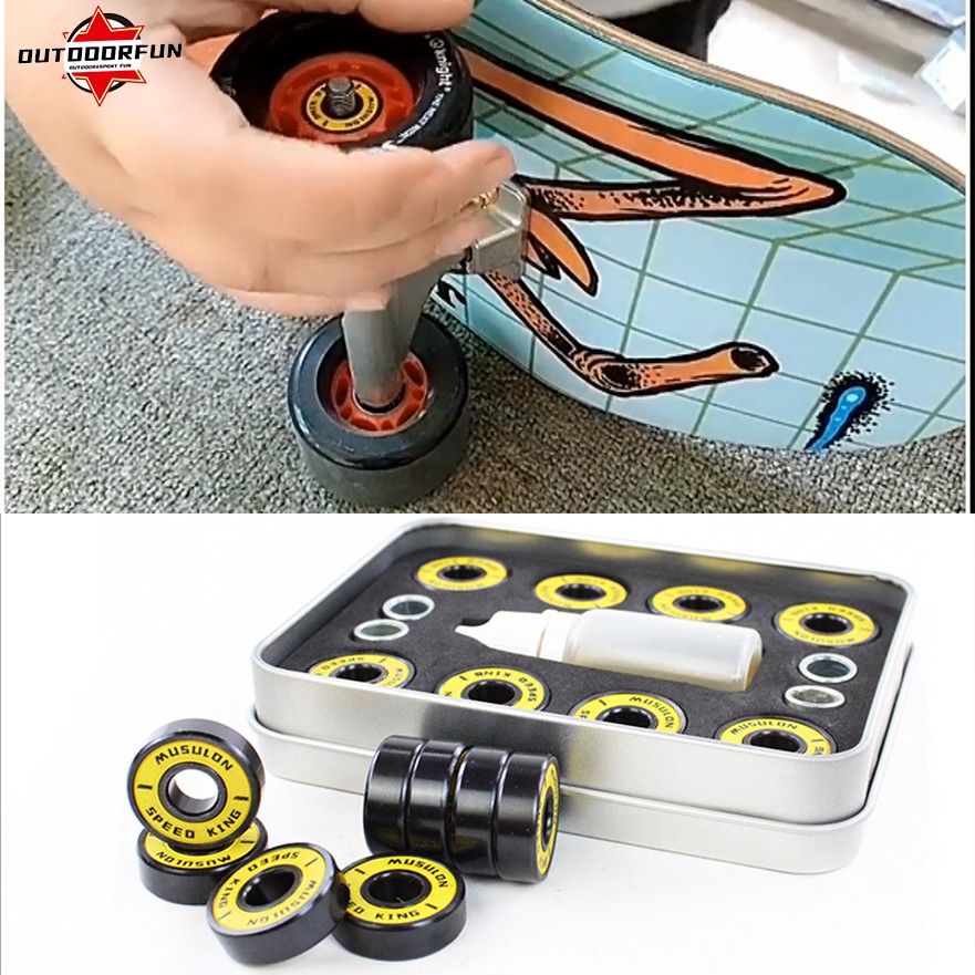 แบริ่ง-608-แบริ่งสเก็ตบอร์ด-แบริ่งสเก็ตบอร์ดแท้-surfskate-roller-skates-abec-9-ลูกปืน-8-แบริ่งต่อชุด