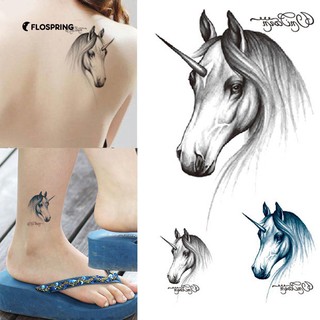 ถ่ายโอนน้ำชั่วคราวยูนิคอร์นสติ๊กเกอร์รอยสัก Body Art Fake Tattoo