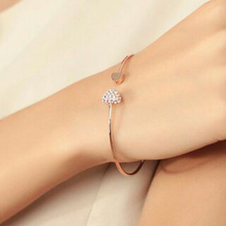 (bracelet) double heart minimal bracelet กำไลหัวใจสองด้าน