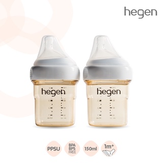 Hegen(เฮเก้น) ขวดนม ขนาด 5 ออนซ์ / 150 มล. 2 ชิ้น พร้อมจุกนม Slow Flow น้ำนมไหลช้า HEG12152205