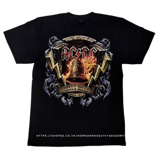 เสื้อยืดวง ACDC hells bells เสื้อวงดนตรีสไตส์วินเทจไซส์ยุโรป