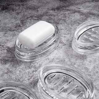 ♚kuku❤ Transparent Acrylic Soap Dish Holder Bathroom Shower Storage Support Plate Dish