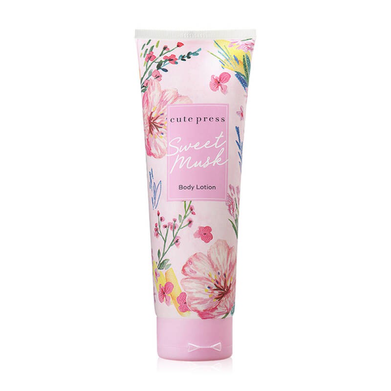 cute-press-sweet-musk-body-lotion-250g-หลอดสีขาวชมพู