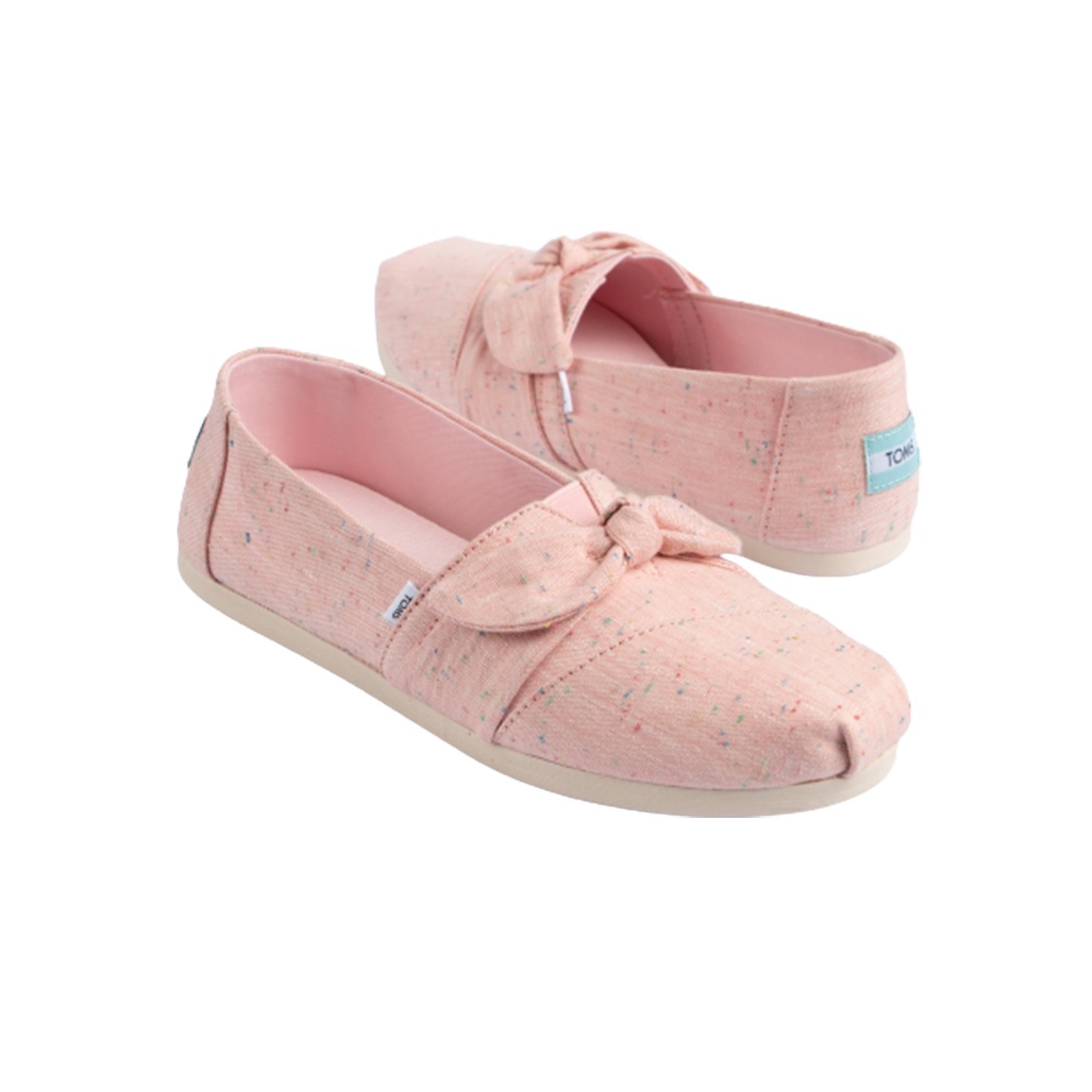 ภาพสินค้าTOMS รองเท้าลำลองผู้หญิง แบบสลิปออน (Slip on) รุ่น Alpargata Seasonal Chalky Pink Speckled Linen Bow (A) รองเท้าลิขสิทธิ์แท้ จากร้าน toms_officialshop บน Shopee ภาพที่ 3