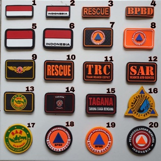 แผ่นปะยางโลโก้ BPBD TIMSAR BASARNAS TAGANA RESCUE velcro สําหรับติดตกแต่ง