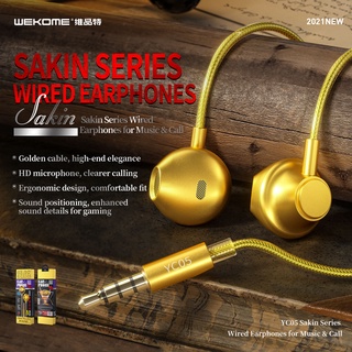 wekome yc05 หูฟังยาว แจ๊ค 3.5 มม. Sakin Series Wired Earphones For Music&amp;Call พรีเมี่ยม พร้อมส่ง