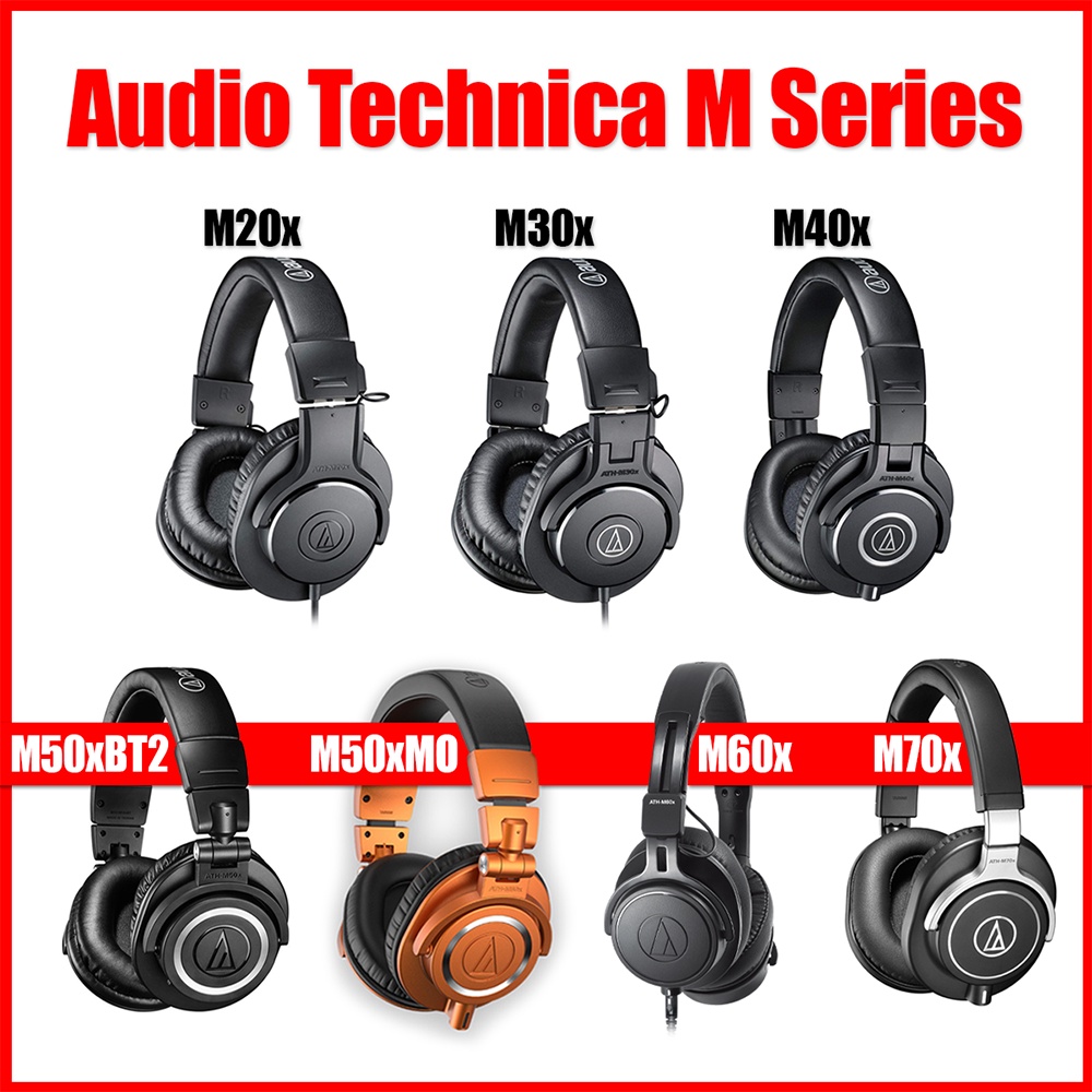 ราคาและรีวิวAudio-Technica M-Series M20x,M20xBT,M30x,M40x,M50x,M50xBT2,M60x,M70x Professional Monitor Headphones หูฟังมอนิเตอร์สตูดิโอ รับประกันศูนย์ไทย 1 ปี