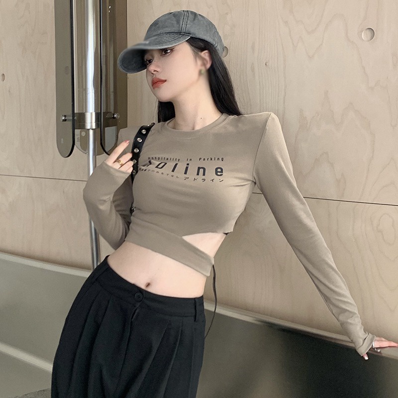เสื้อครอปท็อปแขนยาว-คอกลม-พิมพ์ลายตัวอักษร-แบบโปร่ง-เข้ารูป-แฟชั่นสไตล์เกาหลี-สําหรับผู้หญิง