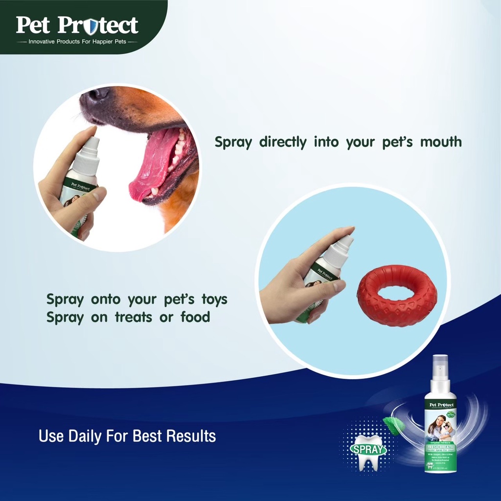 pet-protect-dental-gel-spray-สเปรย์ดับกลิ่นปาก-เจลดับกลิ่นปาก-ลดคราบหินปูน-สำหรับ-สุนัข-และ-แมว-118ml