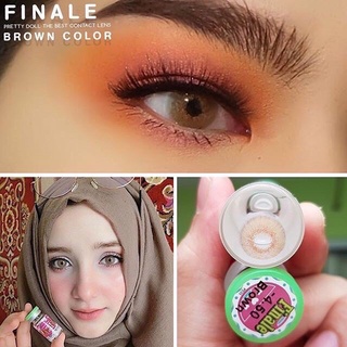 Finale Brown สีน้ำตาล สายฝอ โทนดุ Pretty Doll Contact Lens Mini คอนแทคเลนส์ ค่าสายตา สายตาสั้น ตาฝรั่ง สายฝอ สายตา โทนผี