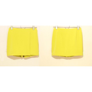 กระโปรงกางเกงขาสั้น กระโปรงสั้น สีเหลืองมะนาว งานตัดเอง S/M พร้อมส่ง
