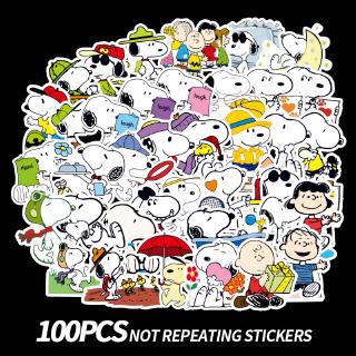 สติ๊กเกอร์ลายการ์ตูน Snoopy กันน้ำ 100 ชิ้น