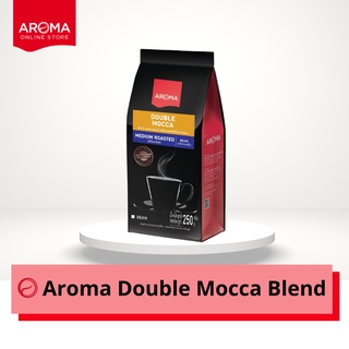 Aroma Coffee เมล็ดกาแฟคั่ว Double Mocca Blend Bean (ชนิดเม็ด) บรรจุ 250 กรัม/ซอง