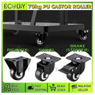 Ecodiy ล้อลูกกลิ้งเบรก PU 2 นิ้ว (50 มม.) 70 กก.