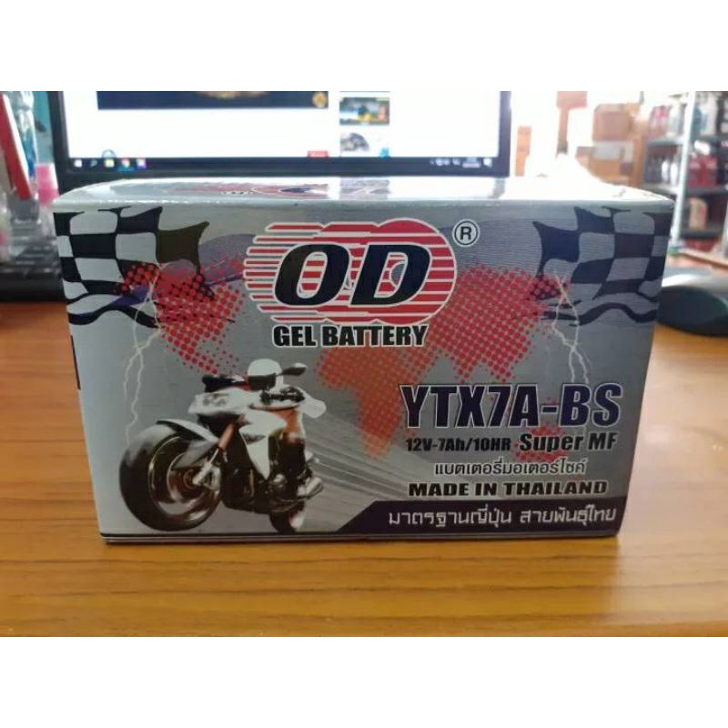 แบตเตอรี่มอเตอร์ไซค์-od-ytx7a-bs-แบตแห้ง-12v-7a-สำหรับ-cbr250-cbr400