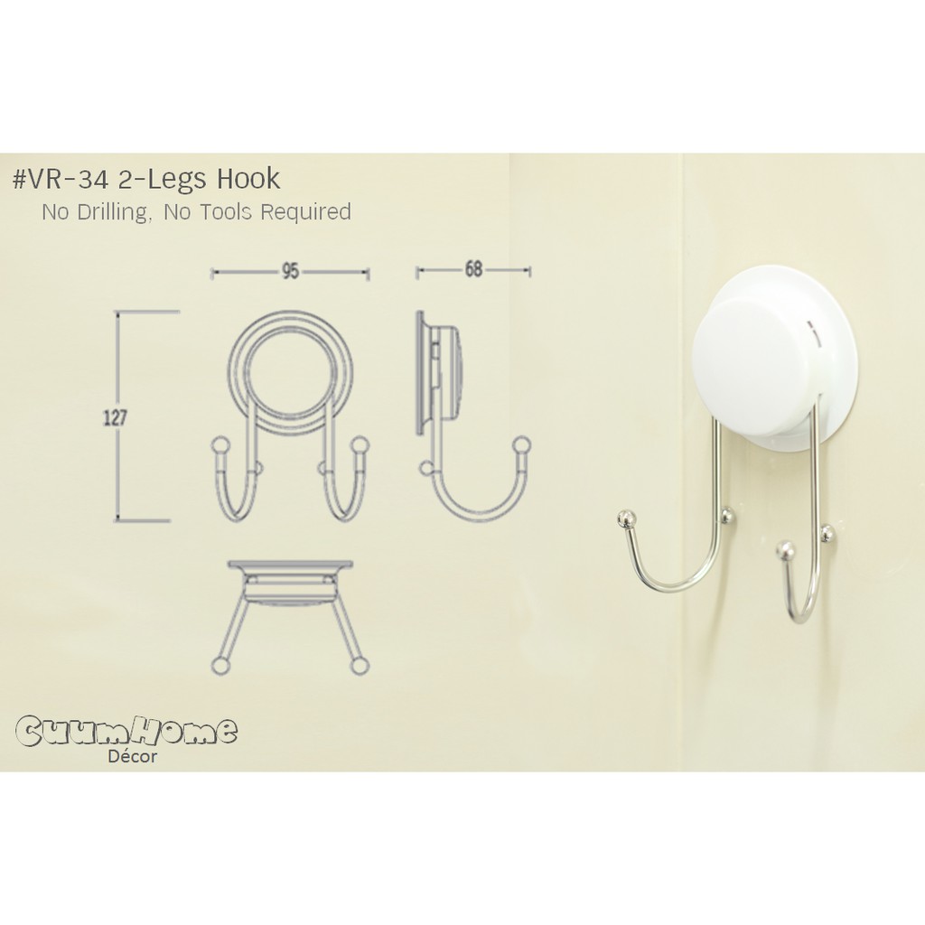 vr-34-ตะขอแขวน-แบบ-2-ขา-ไม่ต้องเจาะผนัง-ติดตั้งได้ทุกผนัง-มีอุปกรณ์ติดตั้งให้-2-แบบ
