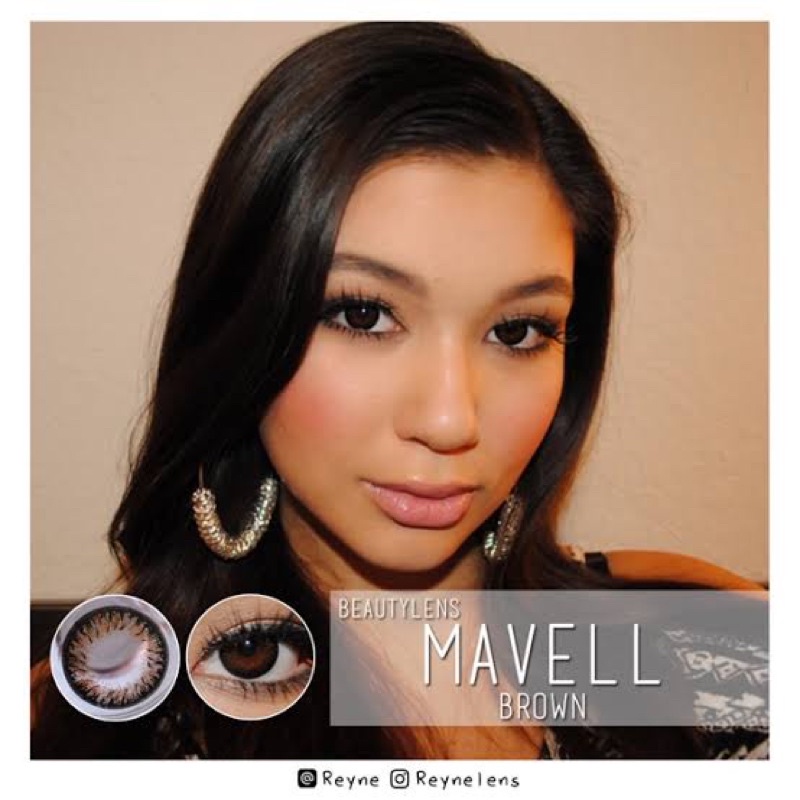 คอนแทคเลนส์-mavell-brown-beautylens-ของแท้ค่าอมน้ำ-55-สีน้ำตาลขนาดมินิคมหวานขายดี