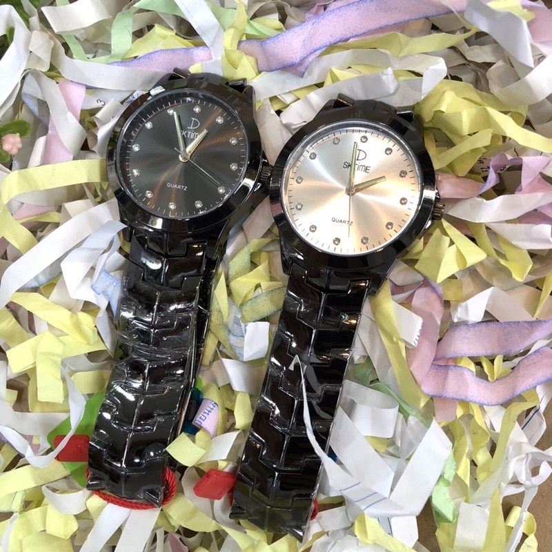 sk-time-นาฬิกาข้อมือหญิง-ชายquartz-analog3atm-กันน้ำ-ตัวเรือนและสายสแตน3ไมครอน