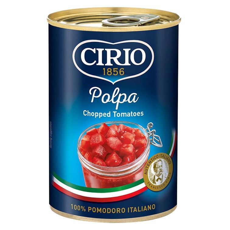 ภาพหน้าปกสินค้าCIRIO Chopped Tomato 400 g. มะเขือเทศแบบสับหยาบ บรรจุกระป๋อง นำเข้าจากอิตาลี