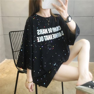 Doodeever Shop เสื้อโอเว่อร์ไซส์ ลาย - MARS [สี : ดำ]