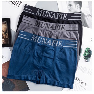 SALE‼️Boxerชาย แบรนด์Munafie ผ้านิ่มใส่สบาย ไม่อึดอัด |มีซองทุกตัว S9