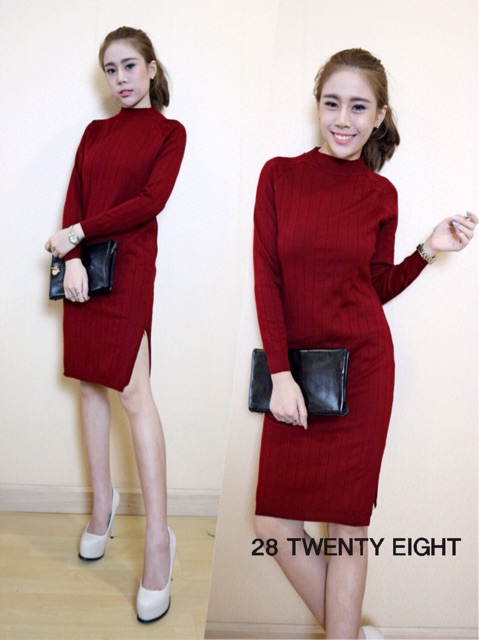 turtle-neck-knit-dress