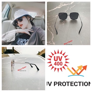 แว่นตากันแดด เลนส์ดำ  กรอบเงิน แบรนด์แท้  รับประกัน 1 ปีเต็ม ป้องกันแสง UV400 ได้ 100%