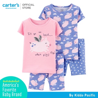 Carters Girl 4 PC cotton Pigs -เสื้อแขนสั้น 2  +กางเกงขาสั้น 2