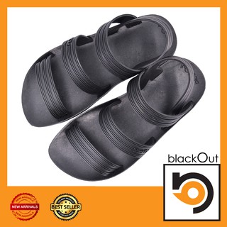 🔰 BlackOut X1Sling 🔰 รองเท้าแตะ  รองเท้ายางกันลื่น พื้นดำ(หูดำ)