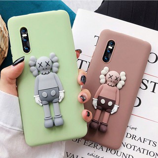 Vivo Y71 Y75 Y79 Y85 Y83 Y93 Y97 Y91 Kaws Sesame Street 3D Cartoon Patterned Matte Soft TPU Silicon Case Cover
