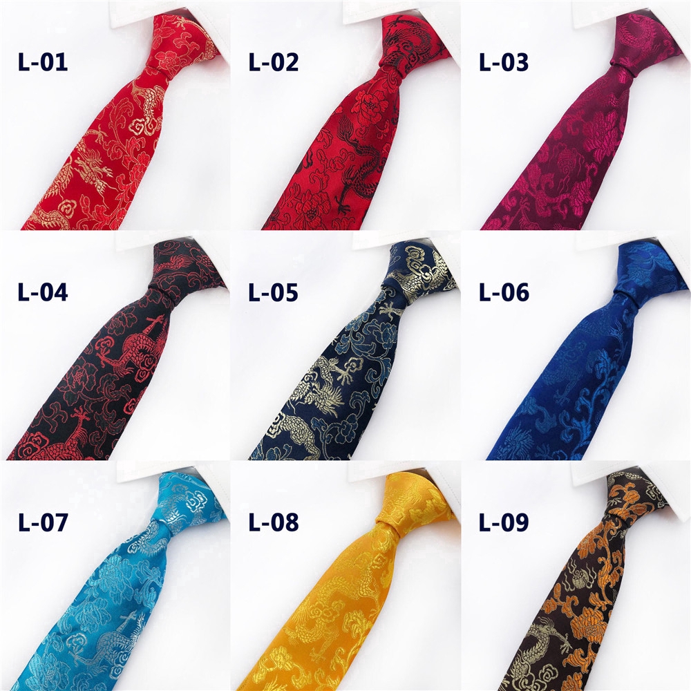 8cm-mens-yunjin-fabric-gold-red-blue-chinese-dragon-wedding-neck-tie-groom-ties