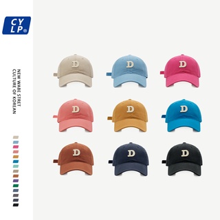 หมวกเบสบอล แบบนิ่ม ปักลายตัวอักษร D เข้ากับทุกการแต่งกาย สไตล์เกาหลี สําหรับผู้ชาย และผู้หญิง