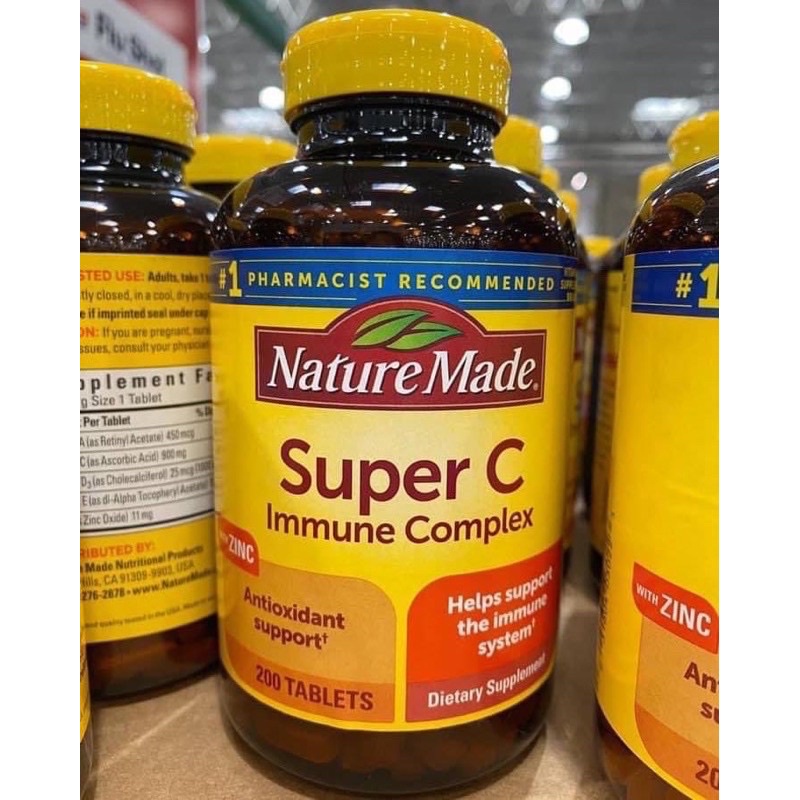 ภาพสินค้าแท้ % Nature Made Super C Immune Complex with Zinc 200 เม็ด Vitamin C, D3, Zinc จากร้าน cosmetics.jppt บน Shopee ภาพที่ 2