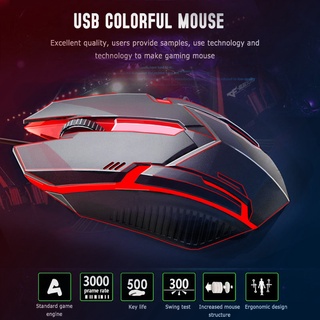 （มีของขวัญ）Optical Macro Key RGB Gaming Mouse เกมคอมพิวเตอร์เดสก์ท็อปแบบมีสาย เม้าส์ เมาส์เกมมิ่ง ออฟติคอล แป้นมาโคร