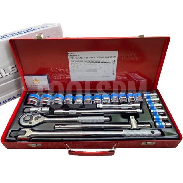 ราคาและรีวิวชุดบล็อก Euro King Tools สีบรอนด์ มีให้เลือก 12ชิ้น/ชุด และ 24ชิ้น/ชุด