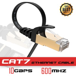 สินค้า สาย Lan สำเร็จรูปพร้อมใช้งาน สายแบน Cat7 RJ45 Ethernet Network Cable Cat7 Lead 10Gbp 600Mhz LAN UTP Patch Gold plated