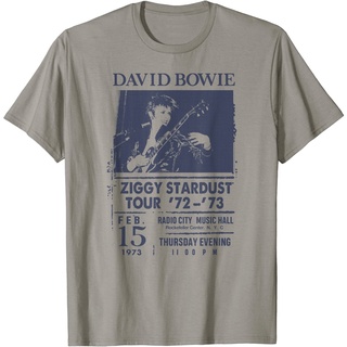 เสื้อยืดโอเวอร์ไซส์เสื้อยืด พิมพ์ลายวง David Bowie City RadioS-3XL