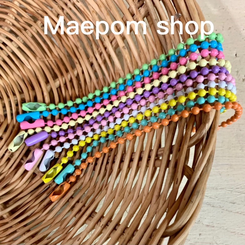 ภาพหน้าปกสินค้า(สั่ง2แพ็ค12บาท/แพ็ค)โซ่ไข่ปลา ยาว12cms แพ็ค 10เส้น มีทุกสี คล่ะสีเลือกสีได้ จากร้าน craft.by.maepom บน Shopee