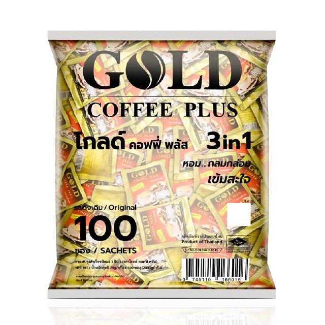 Gold Coffee Plus โกลด์ คอฟฟี่ พลัส 3in1 (กาเเฟซองทอง) รุ่น 100 ซอง