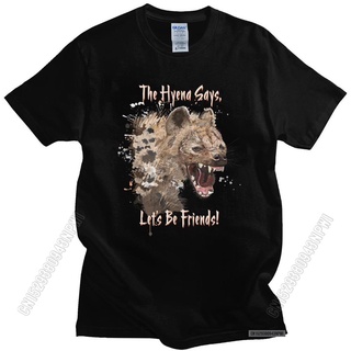 T-shirt  เสื้อยืด แบบนิ่ม พิมพ์ลายสัตว์ Hyena T Africa Safari Wilderness สําหรับผู้ชายS-5XL