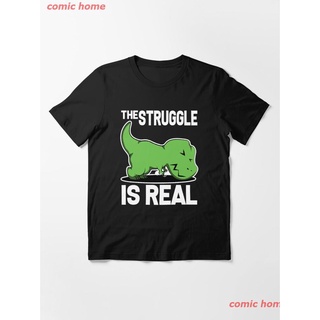 2022 Trex Dinosaur Funny The Struggle T-Shirt เสื้อยืด ดพิมพ์ลาย เสื้อยืดผ้าฝ้าย คอกลม cotton แฟชั่น sale Unisex
