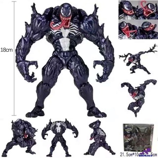 ของเล่นโมเดลฟิกเกอร์ Marvel Spider-Man Venom Edward Brock Revoltech Pvc สําหรับเด็ก