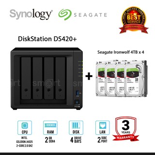 Synology DS420+ 4-bay NAS + 4 x Seagate Ironwolf 4TB/6TB/8TB