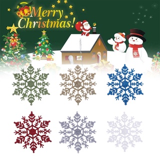 12 Pcs/Set Christmas Snowflakes Ornaments/ 3D Plastic Artificial Snowflakes Hanging Pendants/ Xmas Tree New Year Party Decoration