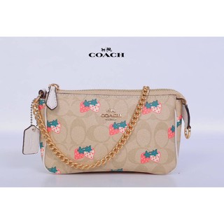 COACH HANDLE POUCH SIGNATURE STRAWBERRY SATCHEL BAG