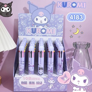 Sanrio Kawaii ปากกาลูกลื่น ลายการ์ตูนมายเมโลดี้ Kuromi น่ารัก 10 สี เครื่องเขียน ของขวัญสําหรับเด็ก โรงเรียน สํานักงาน