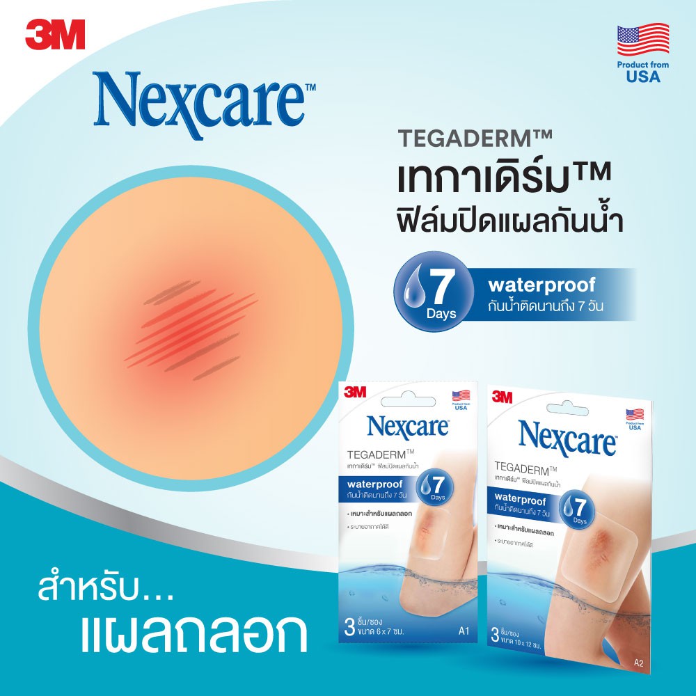 ภาพหน้าปกสินค้า3M Nexcare Tegaderm A1 ขนาด 6x7ซม.  เน็กซ์แคร์ เทกาเดิร์ม แผ่นเทปใสปิดแผลกันน้ำ ฟิล์มปิดแผลกันน้ำ จากร้าน medicalsupport บน Shopee