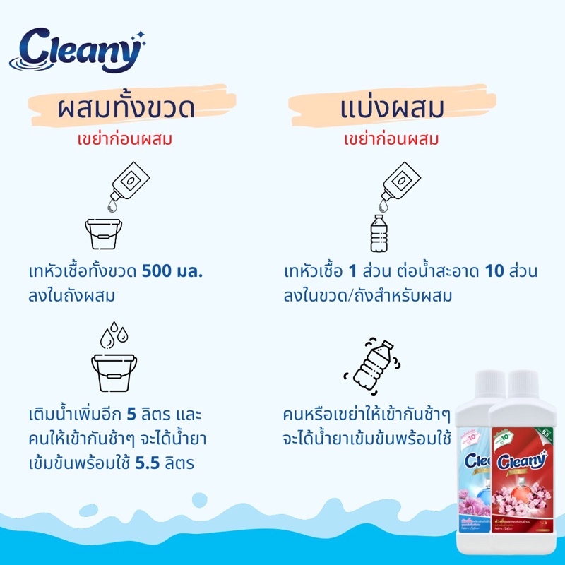 พร้อมส่ง-cleany-หัวเชื้อน้ำยาปรับผ้านุ่มเข้มข้น-ผสมได้รวม-3-5-ลิตร