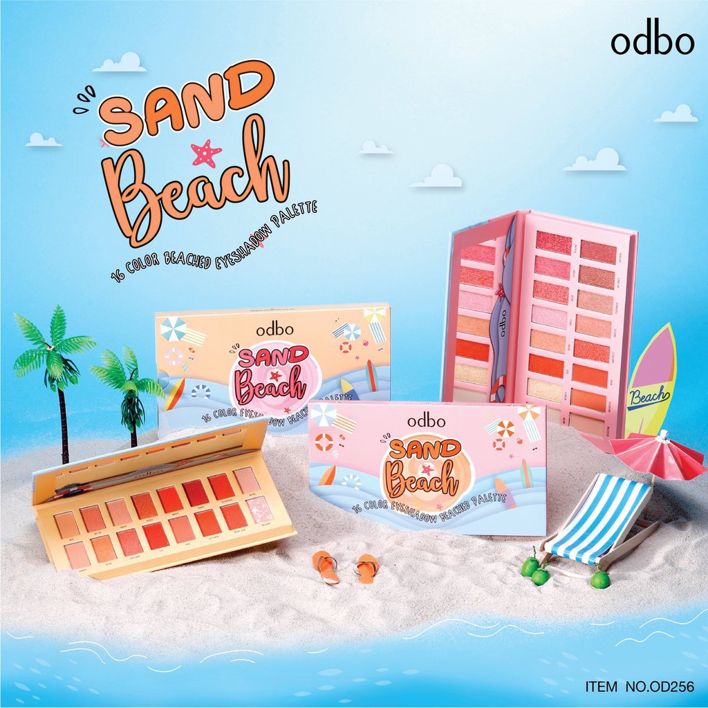 sale-อายแชโดว์-พาเลท-โอดีบีโอ-od256-sand-beach-16-color-beached-eyeshadow-palette